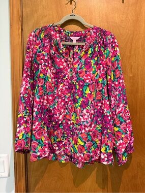 Lilly Pulitzer Pink Elsa Silk Top